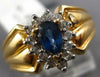 ESTATE .71CT DIAMOND & AAA SAPPHIRE 14K YELLOW GOLD PEAR SHAPE & ROUND HALO RING