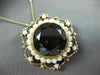 ANTIQUE LARGE 35CT SMOKY TOPAZ & SOUTH SEA PEARL 14KT YELLOW GOLD PENDANT BROOCH