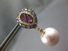 2.69CT DIAMOND & AAA SAPPHIRES & PINK SOUTH SEA PEARL 18KT ROSE GOLD 3D EARRINGS
