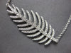 ESTATE LARGE .64CT DIAMOND 18KT WHITE GOLD 3D MULTI LEAF FUN NECKLACE