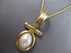 ESTATE LARGE AAA MOTHER OF PEARL 14KT YELLOW GOLD OVAL ENHANCER FLOATING PENDANT