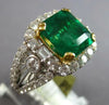 LARGE 5.0CT DIAMOND & AAA COLUMBIAN EMERALD 14KT 2 TONE GOLD 3D ENGAGEMENT RING