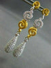 ANTIQUE LONG 3.58CT DIAMOND 18KT W&Y GOLD FILIGREE DROP EARRINGS ONE OF A KIND