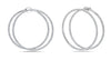 ESTATE 3.30CT DIAMOND 18KT WHITE GOLD 3D DOUBLE HOOP SIDEWAYS HANGING EARRINGS