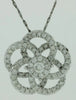 ESTATE .47CT DIAMOND 14KT WHITE GOLD 3D MULTI FLOWER LOVE KNOT FLOATING PENDANT