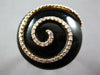 ESTATE EXTRA LARGE .57CT DIAMOND & AAA ONYX 14KT ROSE GOLD ROUND SWIRL FUN RING