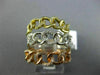 ESTATE .52CT DIAMOND 14K TRI COLOR GOLD 3D LINK CHAIN STACKABLE ANNIVERSARY RING