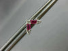 ESTATE .38CT DIAMOND & AAA RUBY 14KT WHITE GOLD V SHAPE BUTTERFLY STUD EARRINGS