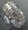 WIDE 2.18CT DIAMOND 18KT WHITE GOLD ROUND & BAGUETTE MULTI ROW ANNIVERSARY RING