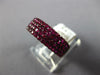 WIDE 1.74CT AAA RUBY 18K ROSE GOLD ROUND MULTI ROW SEMIETERNITY ANNIVERSARY RING