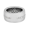 WIDE .80CT DIAMOND 18K WHITE GOLD MATTE & SHINY CLASSIC WEDDING ANNIVERSARY RING