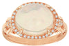 ESTATE 3.18CT DIAMOND & AAA OPAL 14K ROSE GOLD 3D CLASSIC OVAL & ROUND HALO RING