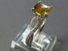1.52CT DIAMOND & AAA CITRINE 14K 2 TONE GOLD CUSHION & ROUND INFINITY LOVE RING