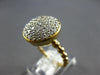 EXTRA LARGE .85CT DIAMOND 14K YELLOW GOLD 3D PAVE DOME SHAPE MULTI BEAD FUN RING