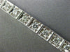 ESTATE WIDE 4CT DIAMOND 14KT WHITE GOLD SQUARE MILGRAIN CLASSIC TENNIS BRACELET