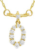 ESTATE .30CT DIAMOND 14KT YELLOW GOLD 3D CLASSIC INITIAL O LOVE NECKLACE