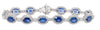 ESTATE 15.65CT DIAMOND & AAA SAPPHIRE 18KT WHITE GOLD 3D OVAL & ROUND BRACELET
