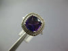2.84CT DIAMOND & AAA AMETHYST 14K WHITE GOLD CUSHION DOUBLE HALO SQUARE FUN RING