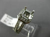 ESTATE WIDE .50CT DIAMOND 14K WHITE GOLD SQUARE SEMI MOUNT ENGAGEMENT RING #1275