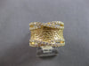 ESTATE WIDE 1.0CT DIAMOND 14KT YELLOW GOLD ROUND CRISS CROSS NUGGET DESIGN RING