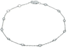 .20CT DIAMOND 14KT WHITE GOLD 3D CLASSIC ROUND BEZEL BY THE YARD LOVE BRACELET