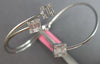 WIDE .77CT DIAMOND 18KT WHITE GOLD ROUND & BAGUETTE FLEXIBLE FUN BANGLE BRACELET