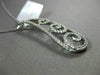 ESTATE LARGE .66CT DIAMOND 18KT WHITE GOLD GRADUATING FLEUR DE LIS WAVE PENDANT