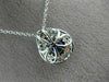 ESTATE LARGE 1.70CT DIAMOND & AAA SAPPHIRE 18K WHITE GOLD TEAR DROP HALO PENDANT