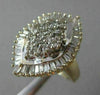 ESTATE LARGE 1.20CT ROUND & BAGUETTE DIAMOND 14K WHITE & YELLOW GOLD RING #22917