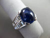 ESTATE EXTRA LARGE 7.26CT DIAMOND & AAA SAPPHIRE 18KT WHITE GOLD ENGAGEMENT RING