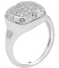 ESTATE .37CT DIAMOND 14KT WHITE GOLD 3D ROUND PAVE SQUARE FUN RING