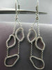 ESTATE .74CT DIAMOND 14KT WHITE GOLD 3D HANDCRAFTED LEVERBACK HANGING EARRINGS