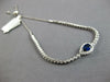 LONG 1.41CT DIAMOND AAA SAPPHIRE 18KT WHITE GOLD PEAR SHAPE HALO TENNIS BRACELET