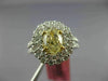 ESTATE LARGE GIA 2.40CT WHITE & FANCY YELLOW DIAMOND 18K TWO TONE GOLD OVAL RING