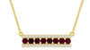 ESTATE .65CT DIAMOND & AAA RUBY 14KT YELLOW GOLD ROUND 3 ROW BAR LOVE NECKLACE