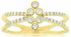 ESTATE .25CT DIAMOND 14KT YELLOW GOLD CLASSIC BEZEL FLOWER CRISS CROSS LOVE RING
