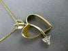 ESTATE .03CT DIAMOND 14K WHITE & YELLOW GOLD 3D BOW & ARROW HEART PENDANT #21635