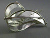 ANTIQUE LARGE 1.0CT DIAMOND 18KT WHITE GOLD 3D HANDCRAFTED LEAF LOVE BROOCH PIN