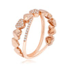 ESTATE .20CT DIAMOND 14K ROSE GOLD 3D MULTI HEART CRISS CROSS INFINITY LOVE RING