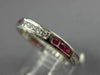 ESTATE .48CT DIAMOND & AAA RUBY 18KT WHITE GOLD ETERNITY ANNIVERSARY RING #26495
