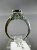 ESTATE 3.0CT DIAMOND & AAA SAPPHIRE 14K WHITE GOLD HALO FILIGREE ENGAGEMENT RING