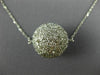 ESTATE EXTRA LARGE & LONG 3.50CT DIAMOND 14KT WHITE GOLD 3D BALL NECKLACE #26525