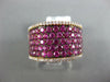 LARGE DIAMOND & AAA PINK SAPPHIRE 18KT ROSE GOLD 3D MULTI ROW SEMI ETERNITY RING