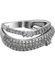 ESTATE .77CT DIAMOND 18K WHITE GOLD CLASSIC ROUND MULTI ROW SPLIT SHANK FUN RING