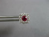 ESTATE .90CT DIAMOND & AAA RUBY 18KT WHITE GOLD 3D ROUND FLOWER STUD EARRINGS