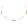 ESTATE 1.50CT DIAMOND 14KT ROSE GOLD 3D CLASSIC BY THE YARD LOVE NECKLACE