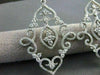 ANTIQUE LARGE 1.99CT DIAMOND 14KT W GOLD FILIGREE FLORAL DROP EARRINGS STUNNING!