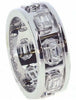 WIDE 1.31CT DIAMOND 18K WHITE GOLD BAGUETTE MULTI OVAL ETERNITY ANNIVERSARY RING