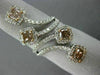 LARGE 3.0CT WHITE & CHOCOLATE FANCY DIAMOND 18KT WHITE GOLD 3D HALO SQUARE RING