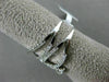 ESTATE WIDE .70CT DIAMOND 18K WHITE GOLD 3D HANDCRAFTED MULTI OPEN LEAF FUN RING